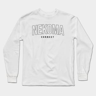 Nekoma Connect Slogan Black Long Sleeve T-Shirt